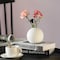 Uniquewise Contemporary White Ceramic Unique Circle Shaped Table Vase Flower Holder QI004370.PL - alternate 6